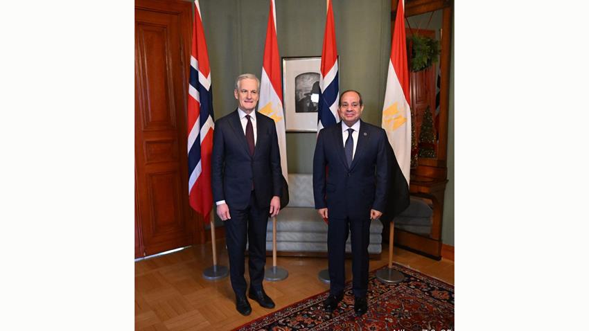 Le Président Al-Sissi rencontre le PM de la Norvège lors de sa tournée européenne