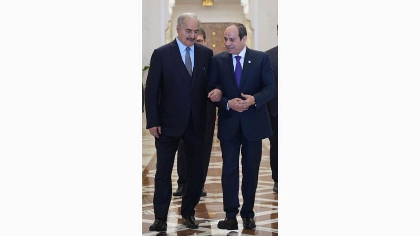 الرئيس عبد الفتاح السيسي يستقبل القائد العام للجيش الوطني الليبي