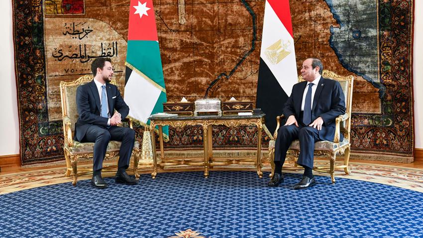 الرئيس عبد الفتاح السيسي يستقبل ولي عهد الأردن
