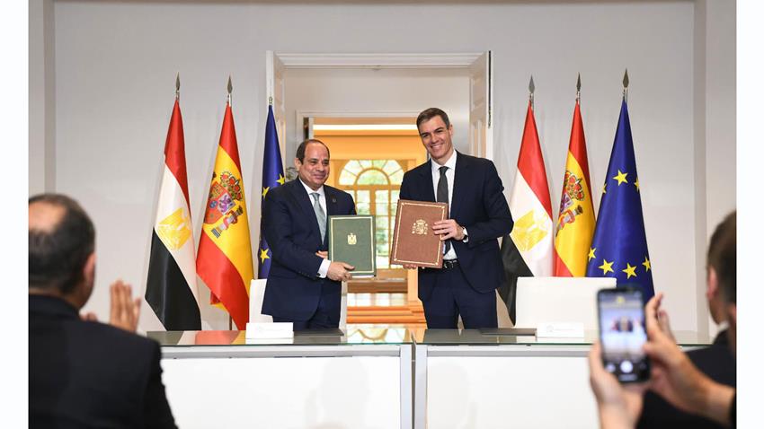 President El-Sisi and Spain’s Prime Minister Meet in Madrid, Witness Signing of Agreements