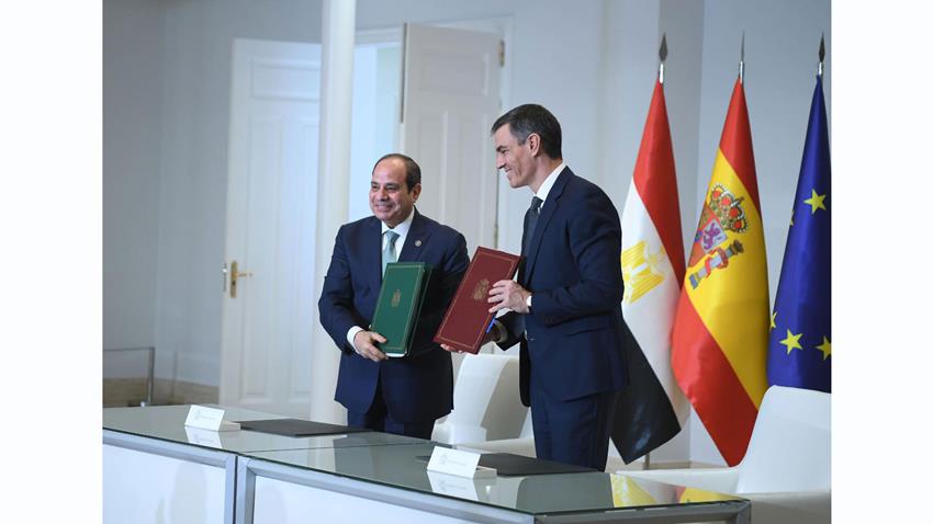President El-Sisi and Spain’s Prime Minister Meet in Madrid, Witness Signing of Agreements