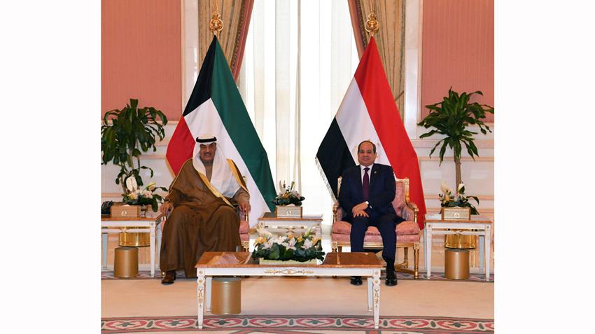 الرئيس عبد الفتاح السيسي يستقبل ولي عهد دولة الكويت في إطار زيارة الدولة التي يقوم بها السيد الرئيس إلى الكويت