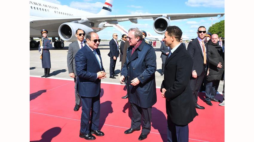 President El-Sisi Arrives in Moscow to Attend Victory Day Celebrations