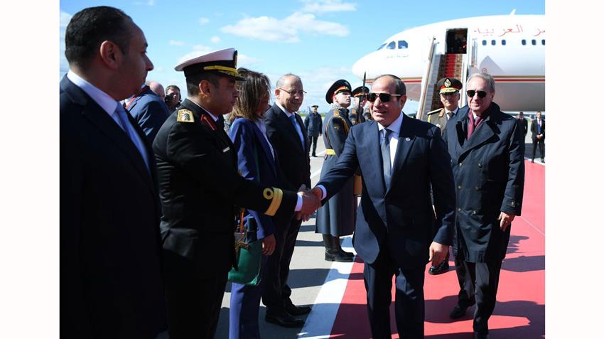 President El-Sisi Arrives in Moscow to Attend Victory Day Celebrations