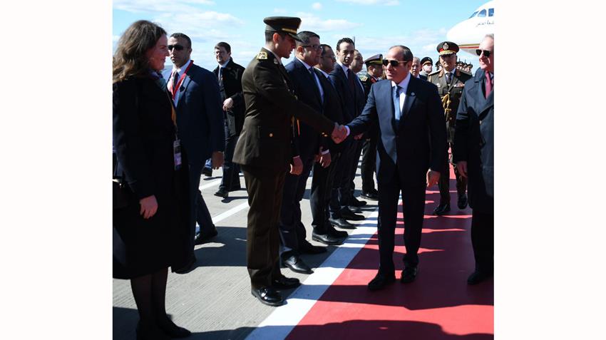 President El-Sisi Arrives in Moscow to Attend Victory Day Celebrations