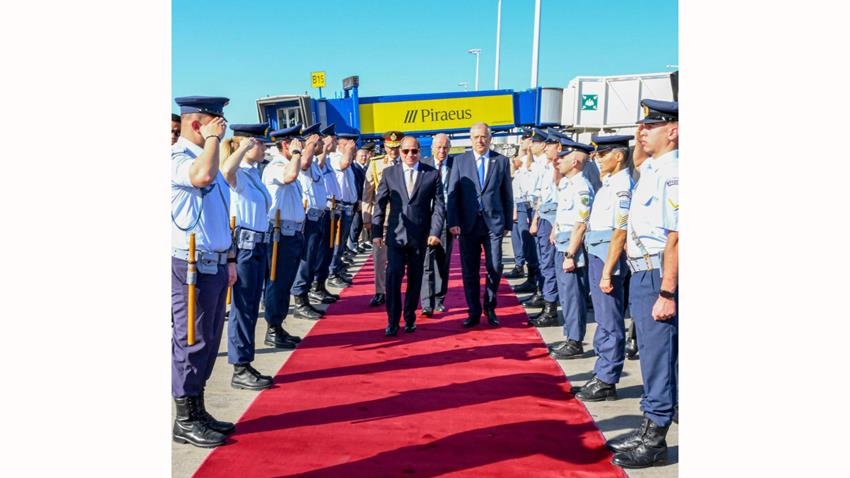 President El-Sisi Departs Greece for Victory Day Celebrations in Moscow