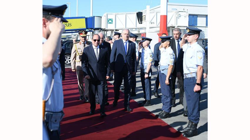 President El-Sisi Departs Greece for Victory Day Celebrations in Moscow