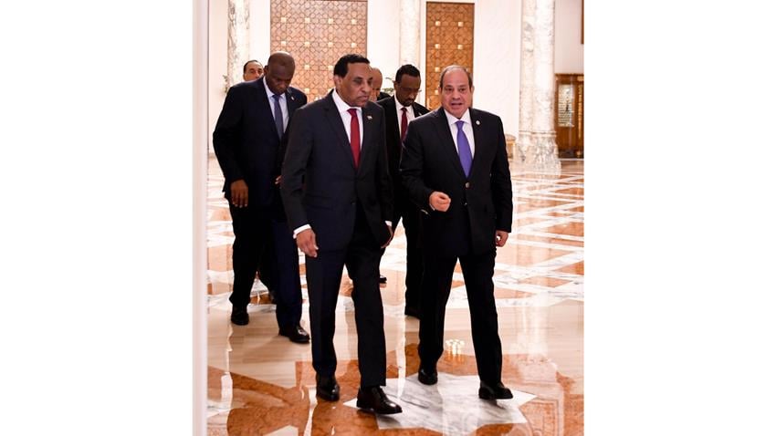 الرئيس عبد الفتاح السيسي يستقبل رئيس مجلس الوزراء الانتقالي بجمهورية السودان