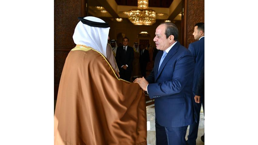 الرئيس عبد الفتاح السيسي يستقبل ولي عهد مملكة البحرين ورئيس مجلس الوزراء بقصر الاتحادية