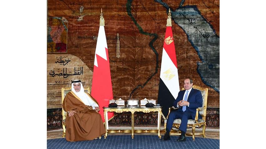 الرئيس عبد الفتاح السيسي يستقبل ولي عهد مملكة البحرين ورئيس مجلس الوزراء بقصر الاتحادية