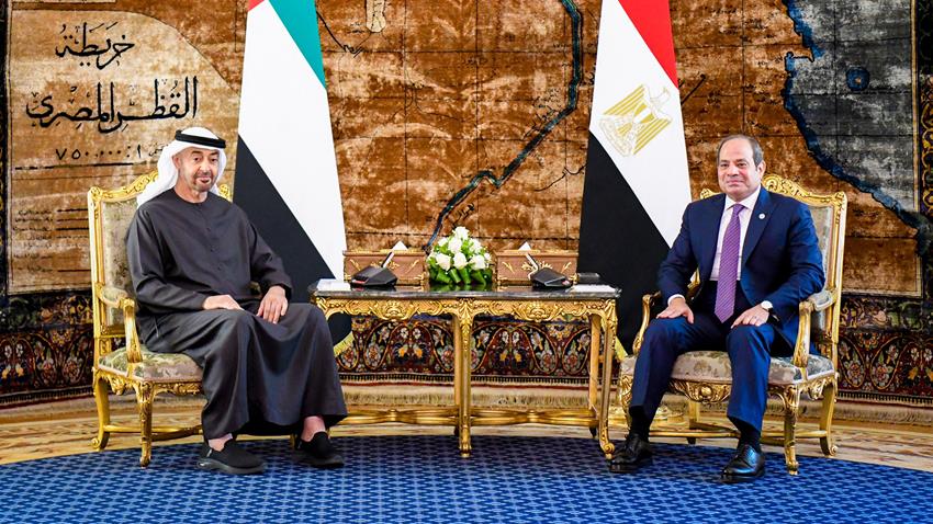 Le Président Al-Sissi accueille le Président des Émirats Arabes Unis au Palais d’Al-Ittihadiya