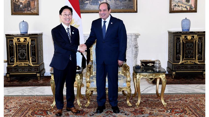 الرئيس عبد الفتاح السيسي يستقبل المبعوث الخاص لرئيس جمهورية كوريا الجنوبية