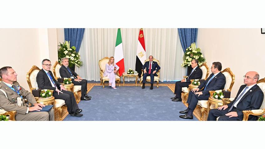 President El-Sisi Meets Italy’s Prime Minister Meloni on Sidelines of Sharm El-Sheikh Peace Summit