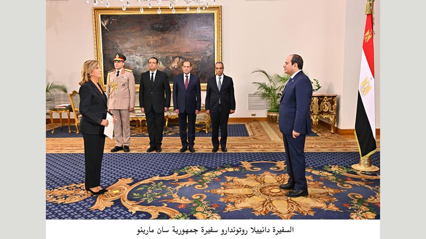 الرئيس عبد الفتاح السيسي يتسلم أوراق اعتماد ثلاثة وعشرين سفيرًا جديدًا