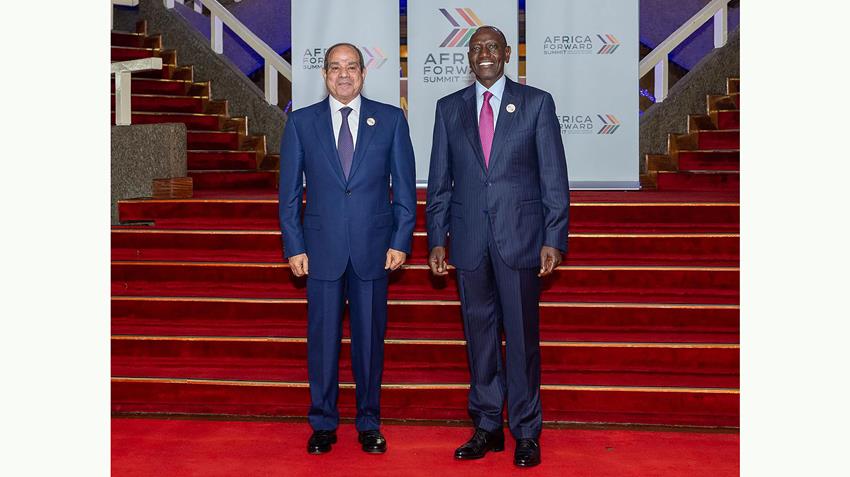 President El-Sisi Participates in Opening Session of Africa-France Summit in Kenya