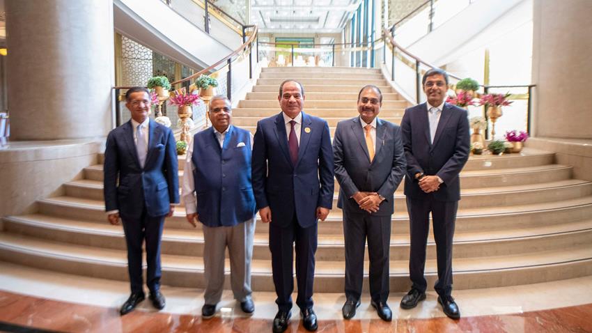 الرئيس عبد الفتاح السيسي يلتقي عدد من رؤساء كبرى الشركات الهندية بالعاصمة الهندية نيودلهي
