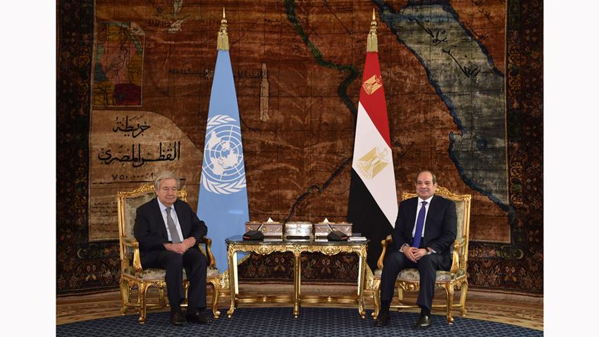 الرئيس عبد الفتاح السيسي يستقبل سكرتير عام الأمم المتحدة