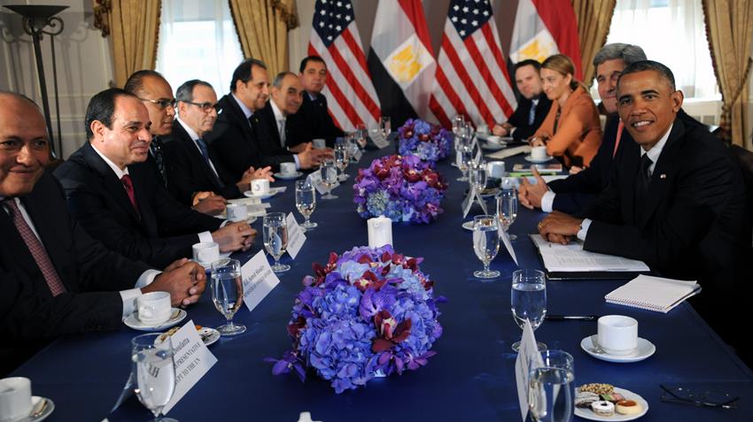 الرئيس عبد الفتاح السيسي يلتقي بالرئيس الأمريكي