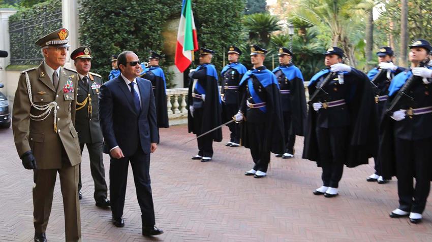 الرئيس عبد الفتاح السيسي فى زيارة رسمية إلى إيطاليا