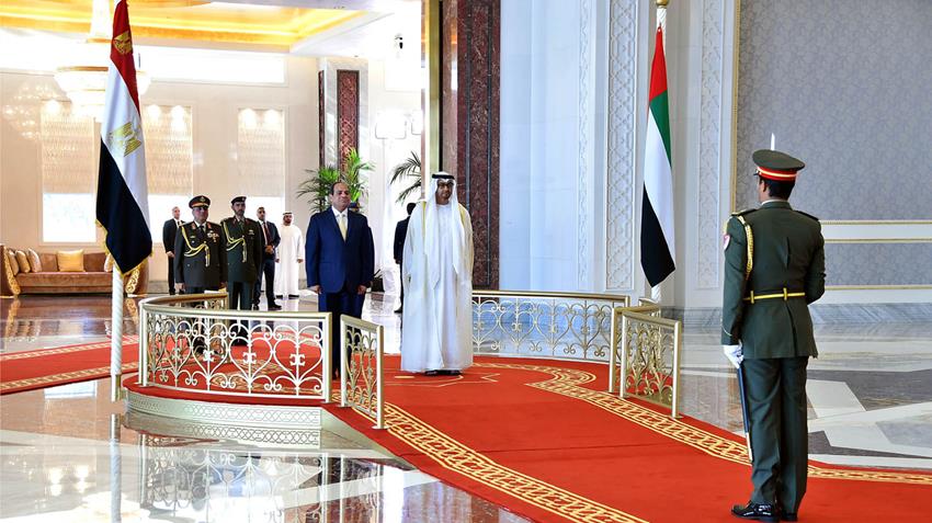 وصول الرئيس عبد الفتاح السيسي إلي دولة الامارات العربية المتحدة