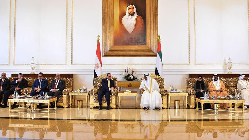 وصول الرئيس عبد الفتاح السيسي إلي دولة الإمارات العربية المتحدة