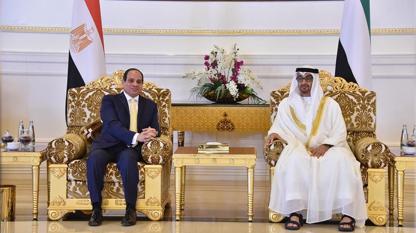 وصول الرئيس عبد الفتاح السيسي إلي دولة الإمارات العربية المتحدة