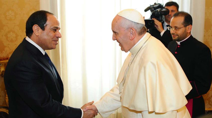 الرئيس عبد الفتاح السيسي يجتمع مع البابا فرانسيس بابا الفاتيكان