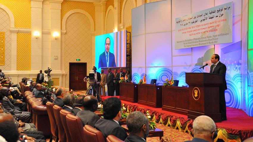 كلمة الرئيس عبد الفتاح السيسي بمناسبة التوقيع على إعلان المبادئ الخاصة بسد النهضة الإثيوبي