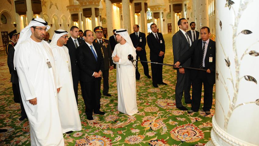 الرئيس عبد الفتاح السيسي يزور مسجد وضريح الشيخ زايد بن سلطان آل نهيان