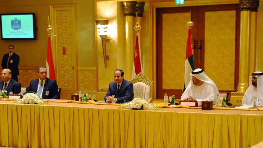 الرئيس عبد الفتاح السيسي يلتقي مع رجال الأعمال الإمارتيين