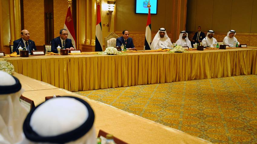 الرئيس عبد الفتاح السيسي يلتقي مع رجال الأعمال الإمارتيين