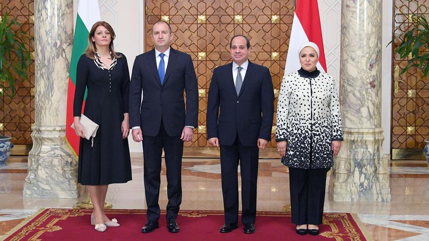 El-Sisi and his Wife Receives their Bulgarian Counterparts at Ittihadiya Palace