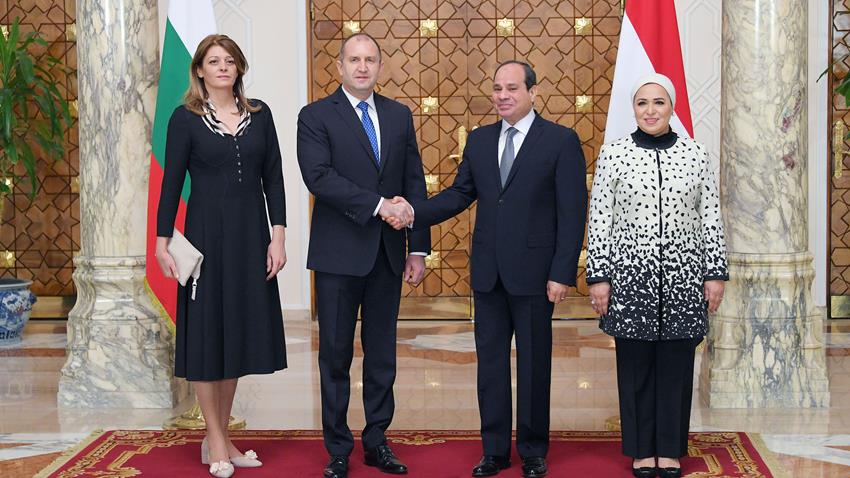الرئيس عبد الفتاح السيسي وقرينته يستقبلان رئيس جمهورية بلغاريا وقرينته بقصر الاتحادية