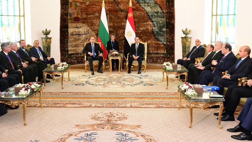 الرئيس عبد الفتاح السيسي وقرينته يستقبلان رئيس جمهورية بلغاريا وقرينته بقصر الاتحادية