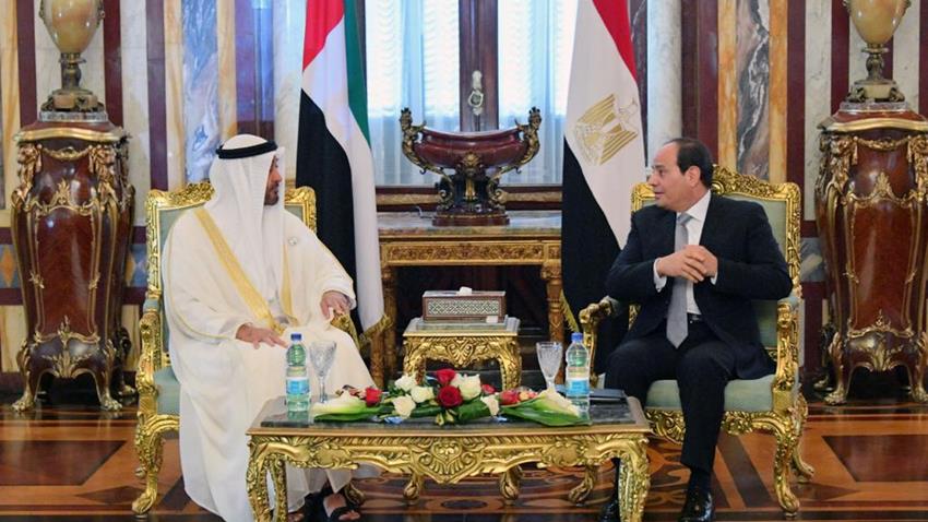 الرئيس عبد الفتاح السيسي يستقبل ولى عهد أبو ظبى بقصر رأس التين ويعقد معه جلسة مباحثات