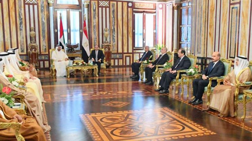 الرئيس عبد الفتاح السيسي يستقبل ولى عهد أبو ظبى بقصر رأس التين ويعقد معه جلسة مباحثات