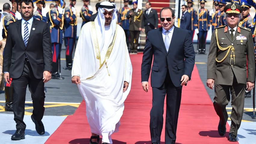 الرئيس عبد الفتاح السيسي يستقبل ولى عهد أبو ظبى بقصر رأس التين ويعقد معه جلسة مباحثات
