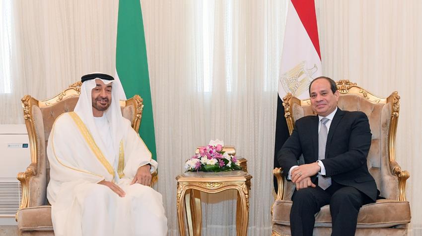 الرئيس عبد الفتاح السيسي يستقبل ولى عهد أبو ظبى بقصر رأس التين ويعقد معه جلسة مباحثات