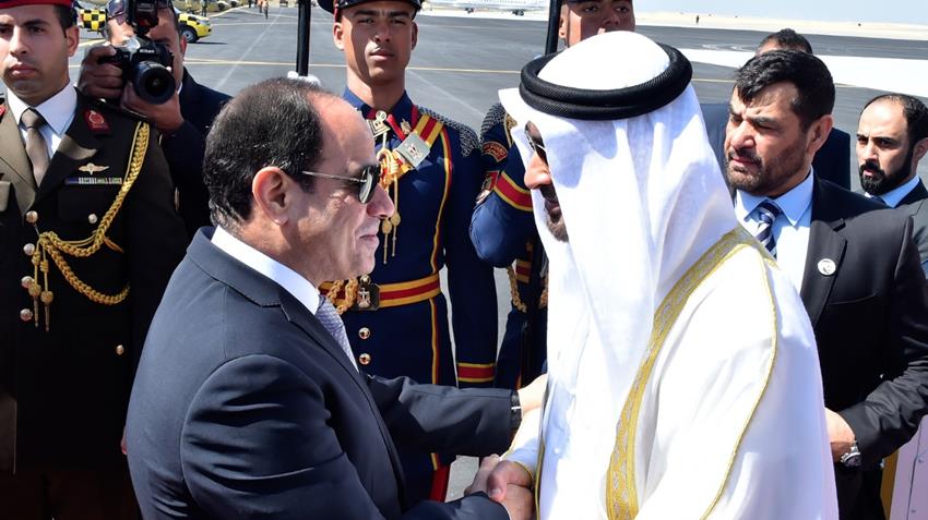 الرئيس عبد الفتاح السيسي يستقبل ولى عهد أبو ظبى بقصر رأس التين ويعقد معه جلسة مباحثات