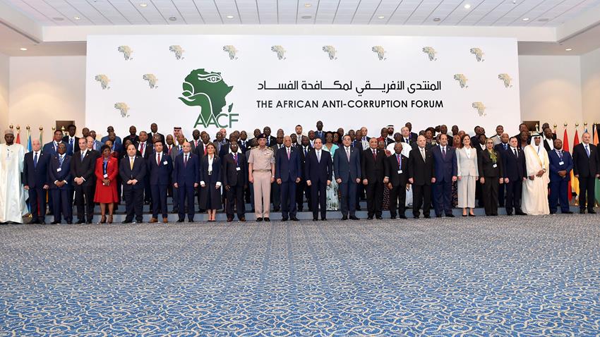 الرئيس عبد الفتاح السيسي يلقي كلمة خلال المنتدى الأفريقي الأول لمكافحة الفساد12/06/2019