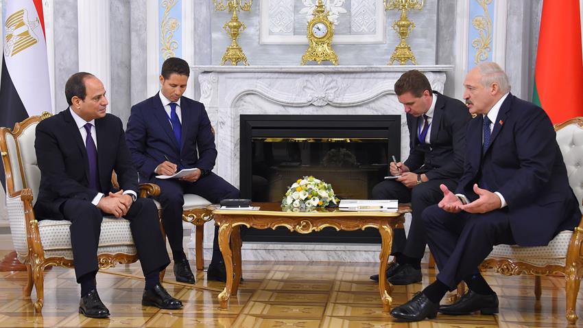 الرئيس عبد الفتاح السيسي يعقد مباحثات على مستوى القمة مع الرئيس البيلاروسي 18/6/2019