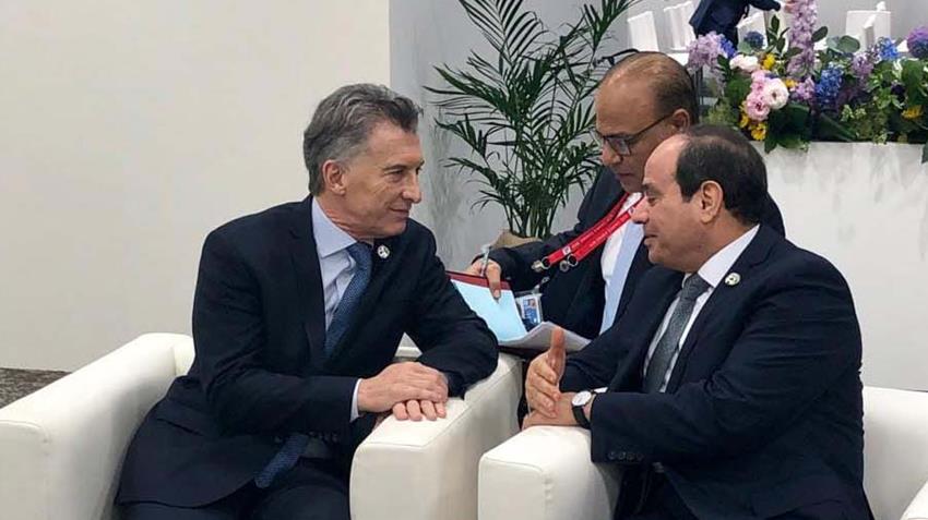 El-Sisi Meets President of Argentina in Osaka