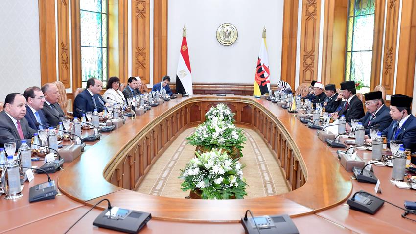 الرئيس عبد الفتاح السيسي يستقبل سلطان بروناي
