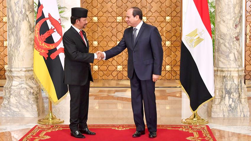الرئيس عبد الفتاح السيسي يستقبل سلطان بروناي