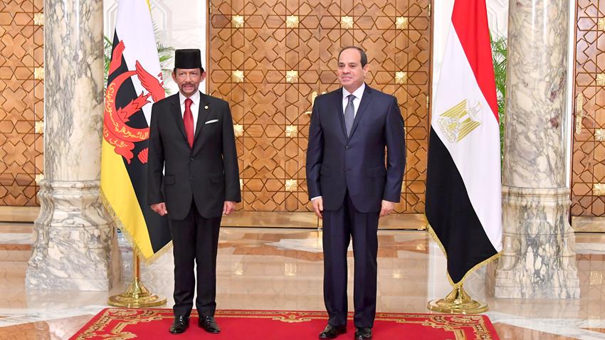 الرئيس عبد الفتاح السيسي يستقبل سلطان بروناي