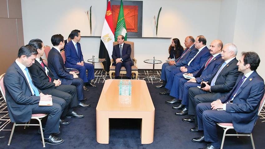 الرئيس عبد الفتاح السيسي يستقبل رئيس حزب "كوميتو" الشريك الثاني في الائتلاف الحاكم باليابان
