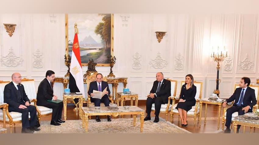 الرئيس عبد الفتاح السيسي يستقبل وزير خارجية المملكة المغربية
