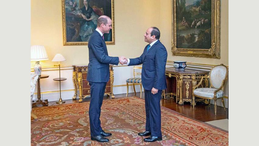 El-Sisi Meets Prince William at Buckingham Palace
